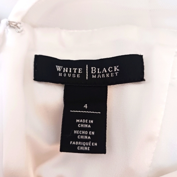 White House Black Market Sleeveless Mesh Iconic White Sheath Dress Size 4 - Picture 13 of 14